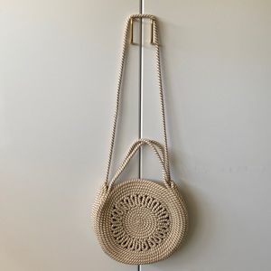 Crossbody soft straw tote